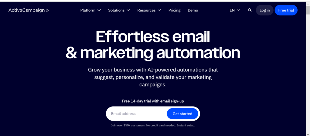 the best email marketing tools
activeCampaign